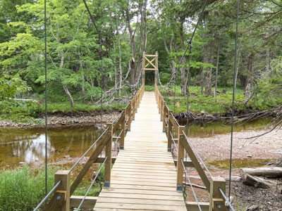 wooden suspension bridge