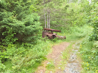 abandoned machinery on
                trail