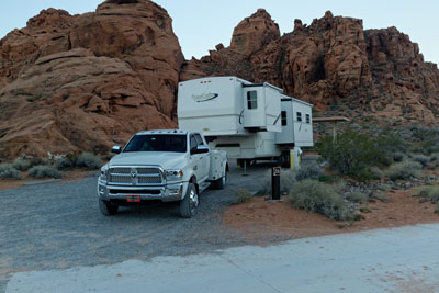 Truck and Trailer in Camp site