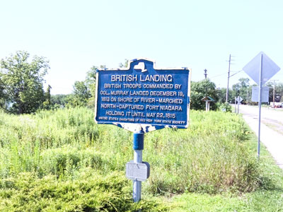 Historic Marker memorializing
        a british landing below Ft Niagara