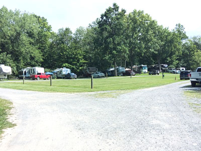 old parking lot now camping
        area