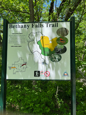 Betheny Falls Trail sign