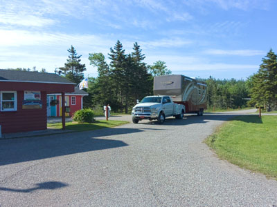 waiting for a site at Codroy RV
      and Tent