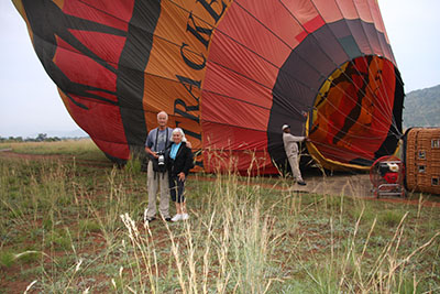 us in front of balloon