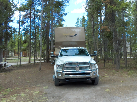 Our rig in Flagg
        Ranch Headquarters Campground