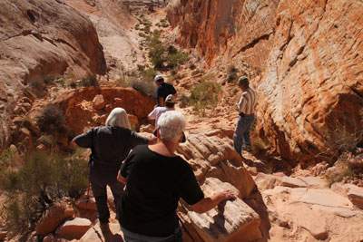 Going down the rocks