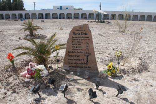 memorial stone for Marta becket